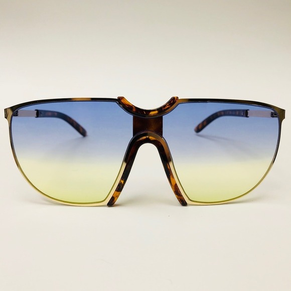 Accessories - Sunglasses Rimless Blue Yellow Lens Fashion Oversized Trendy Uv400 Protect Gafas